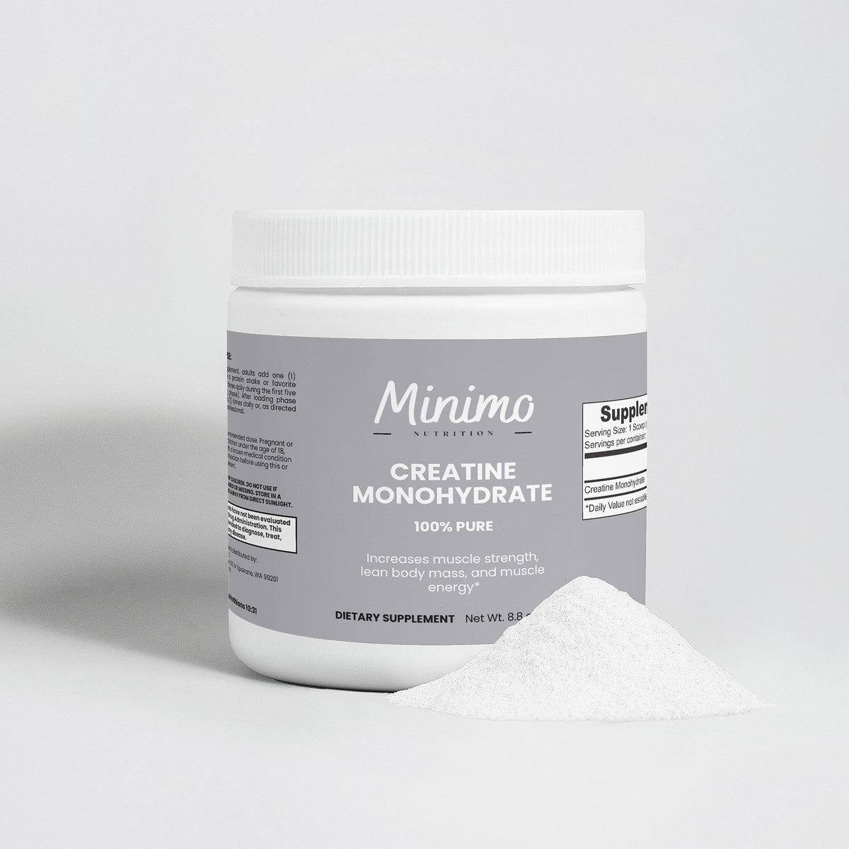 Minimo Nutrition - Creatine Monohydrate Powder, 250 g (8.8 oz)