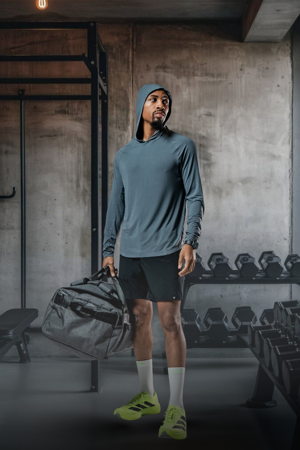 Terra Element - Men's Lightweight Hooded Shirt, Ash Gray