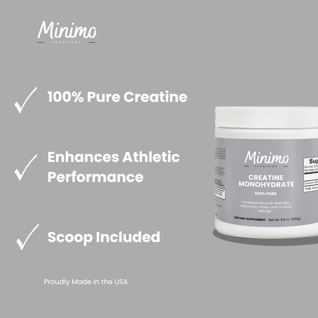 Minimo Nutrition - Creatine Monohydrate Powder, 250 g (8.8 oz)