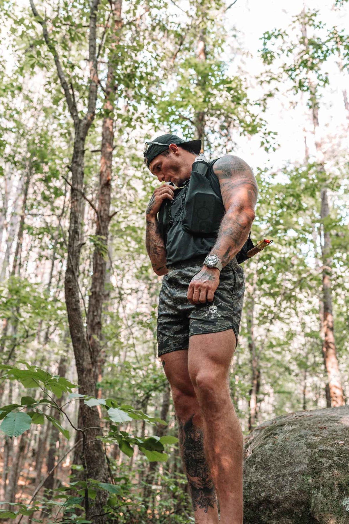 Pantalón corto Hybrid para hombre - Verde bosque