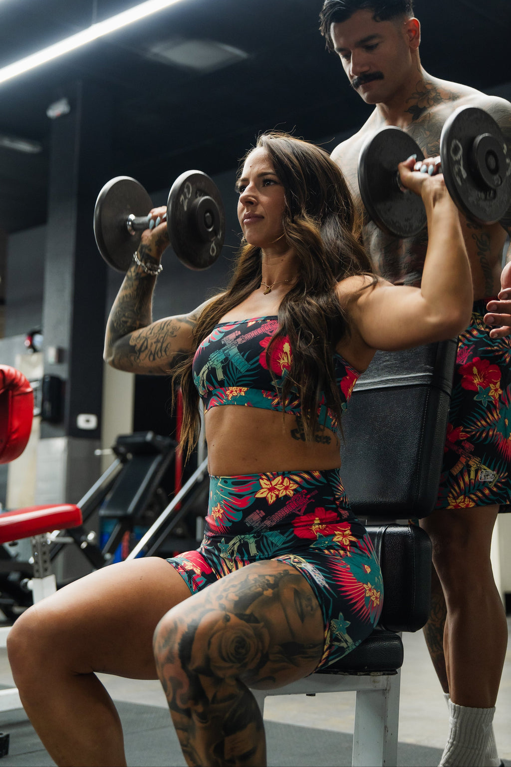 Tropical Assassin - Women's High-Waisted Compression Training Shorts