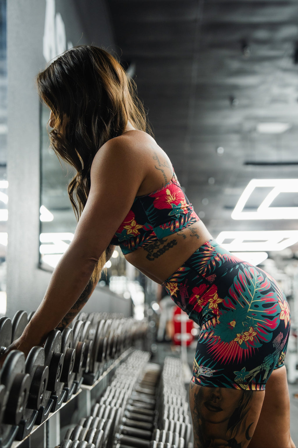 Tropical Assassin - Women's High-Waisted Compression Training Shorts