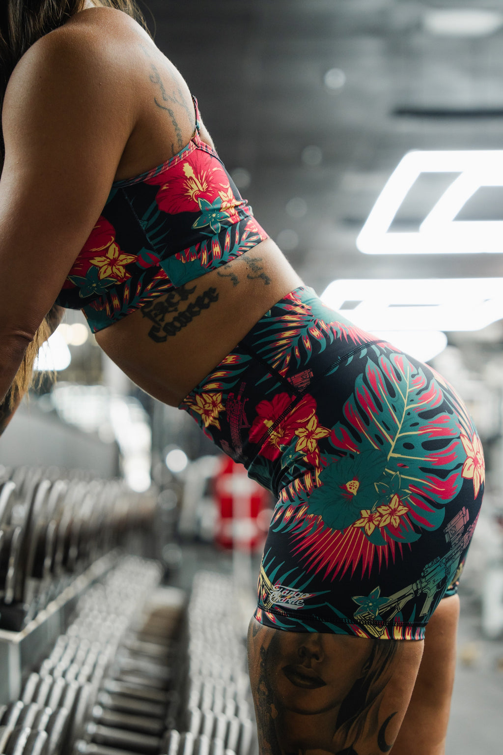 Tropical Assassin - Women's High-Waisted Compression Training Shorts
