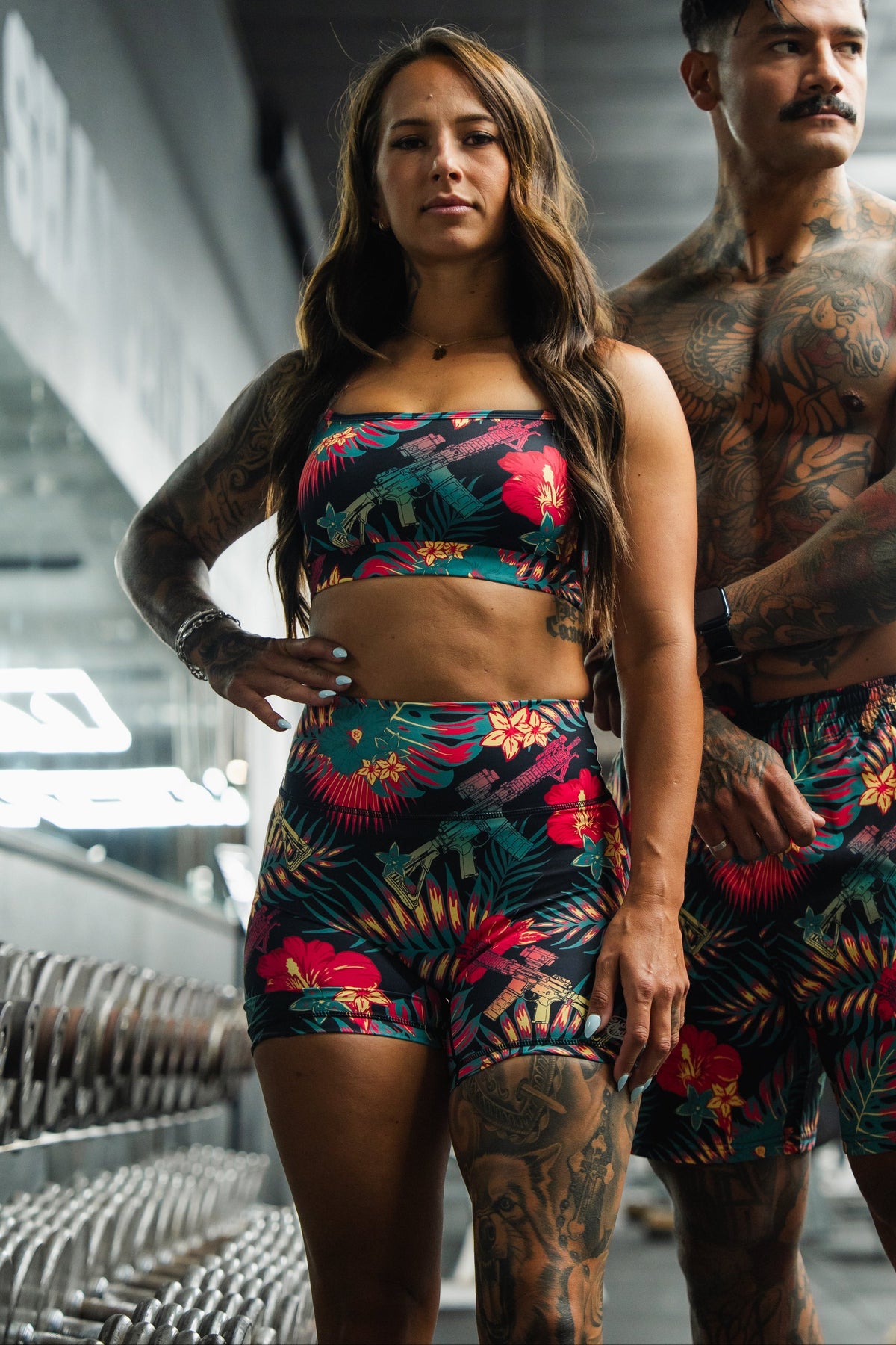 Tropical Assassin - Women's High-Waisted Compression Training Shorts