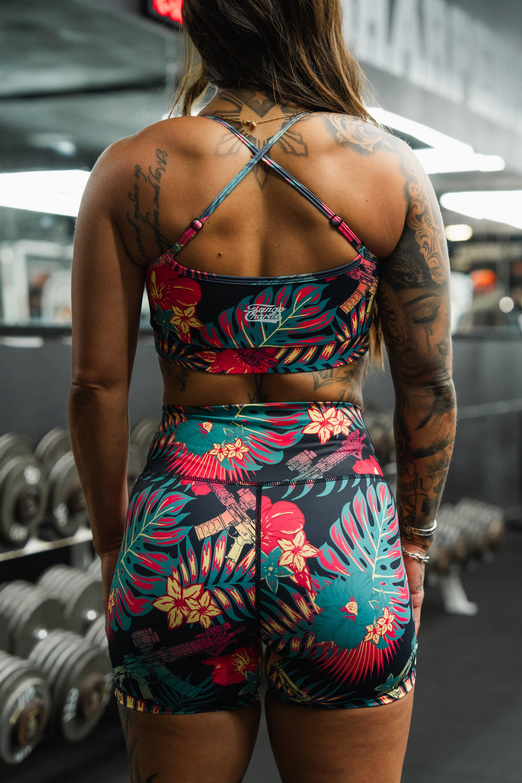 Tropical Assassin - Women's High-Waisted Compression Training Shorts