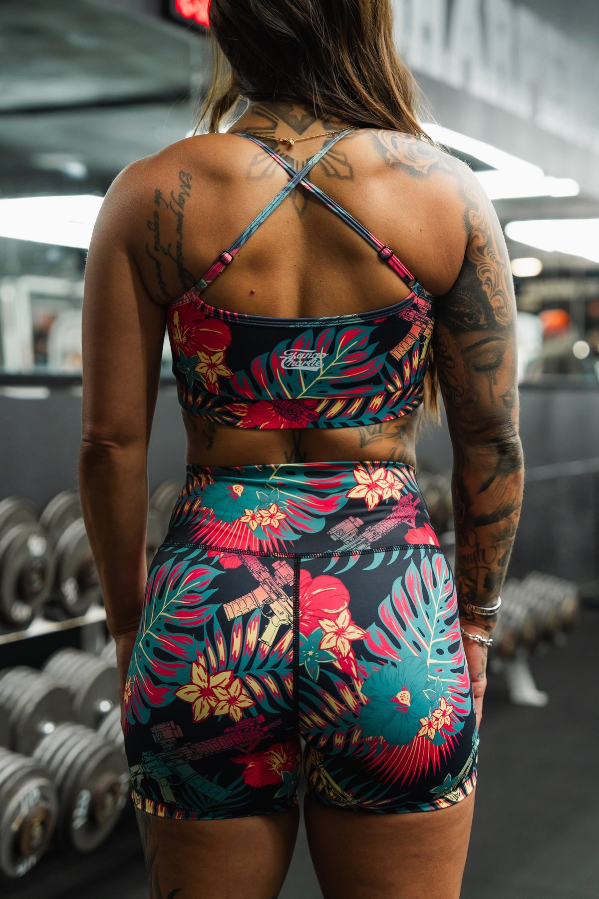 Tropical Assassin - Women's High-Waisted Compression Training Shorts