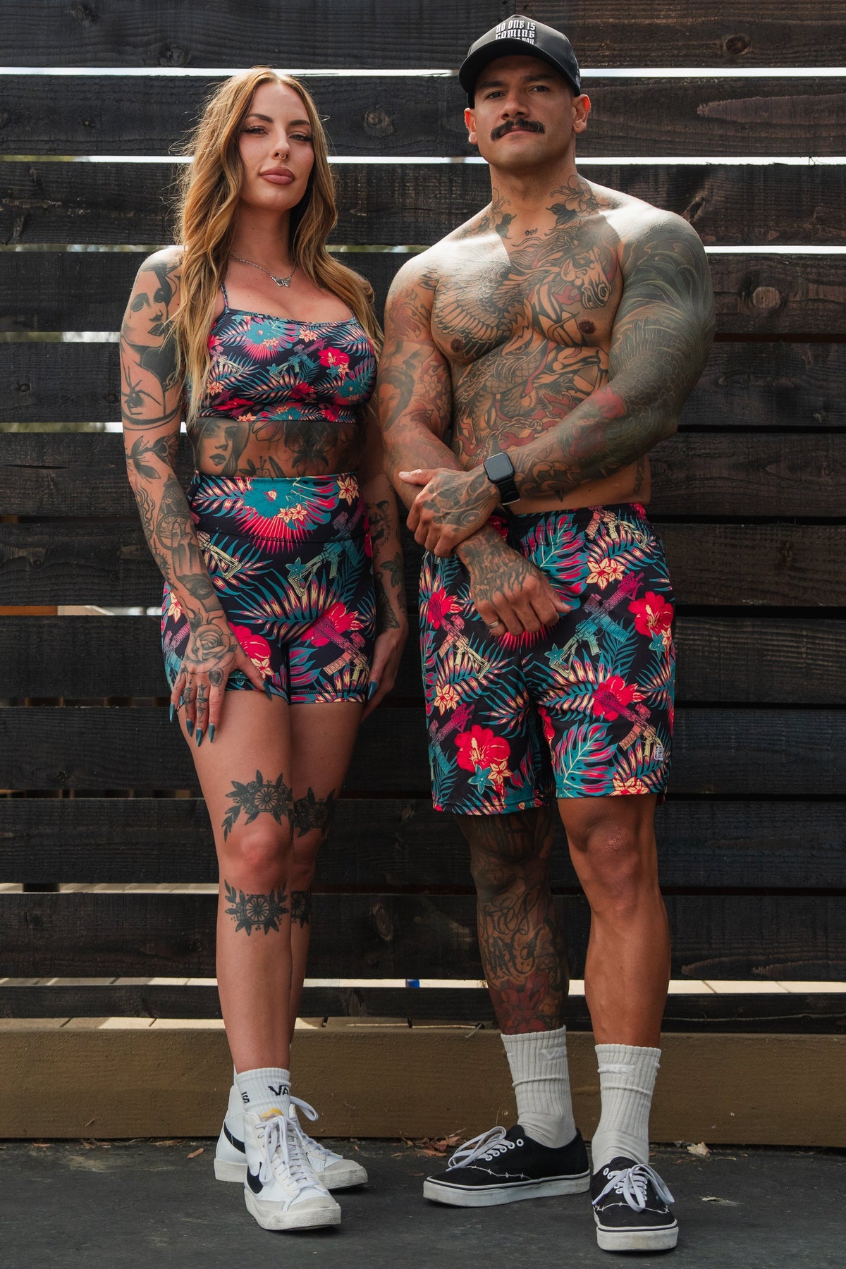 Tropical Assassin - Women's High-Waisted Compression Training Shorts