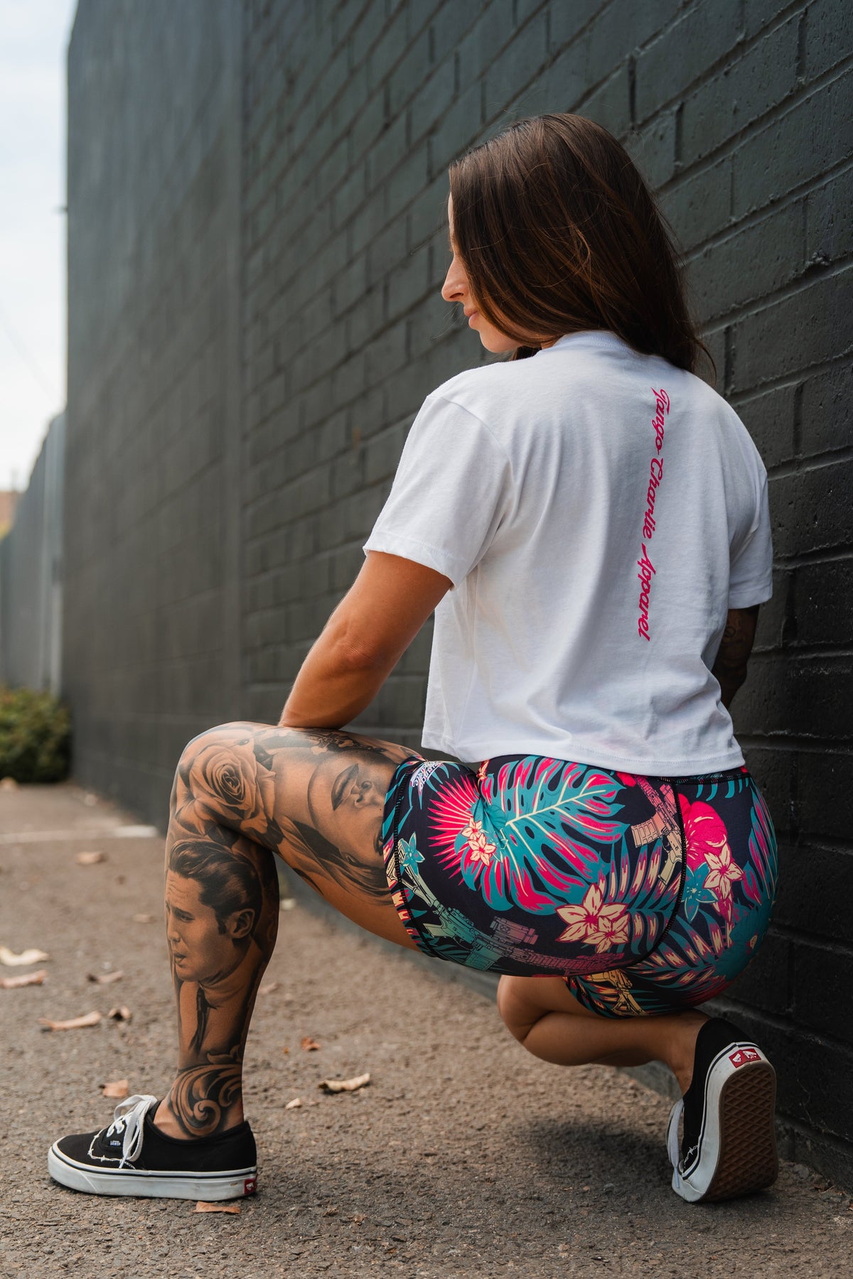 Tropical Assassin - Women's High-Waisted Compression Training Shorts