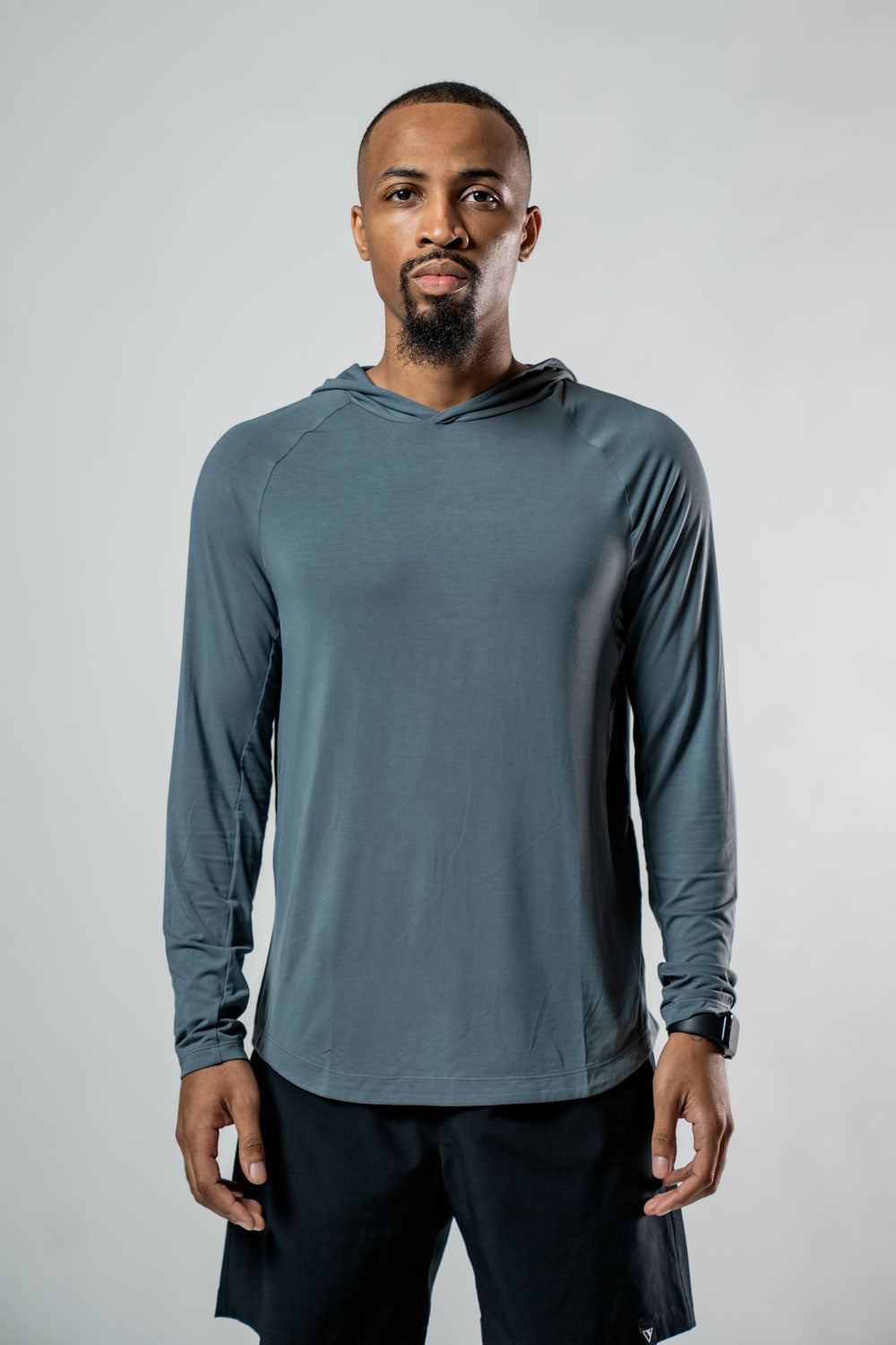Terra Element - Men's Lightweight Hooded Shirt, Ash Gray