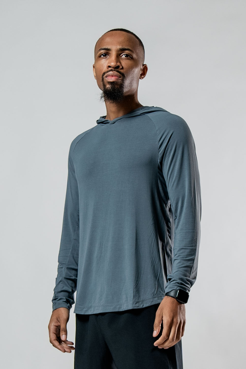 Terra Element - Men's Lightweight Hooded Shirt, Ash Gray
