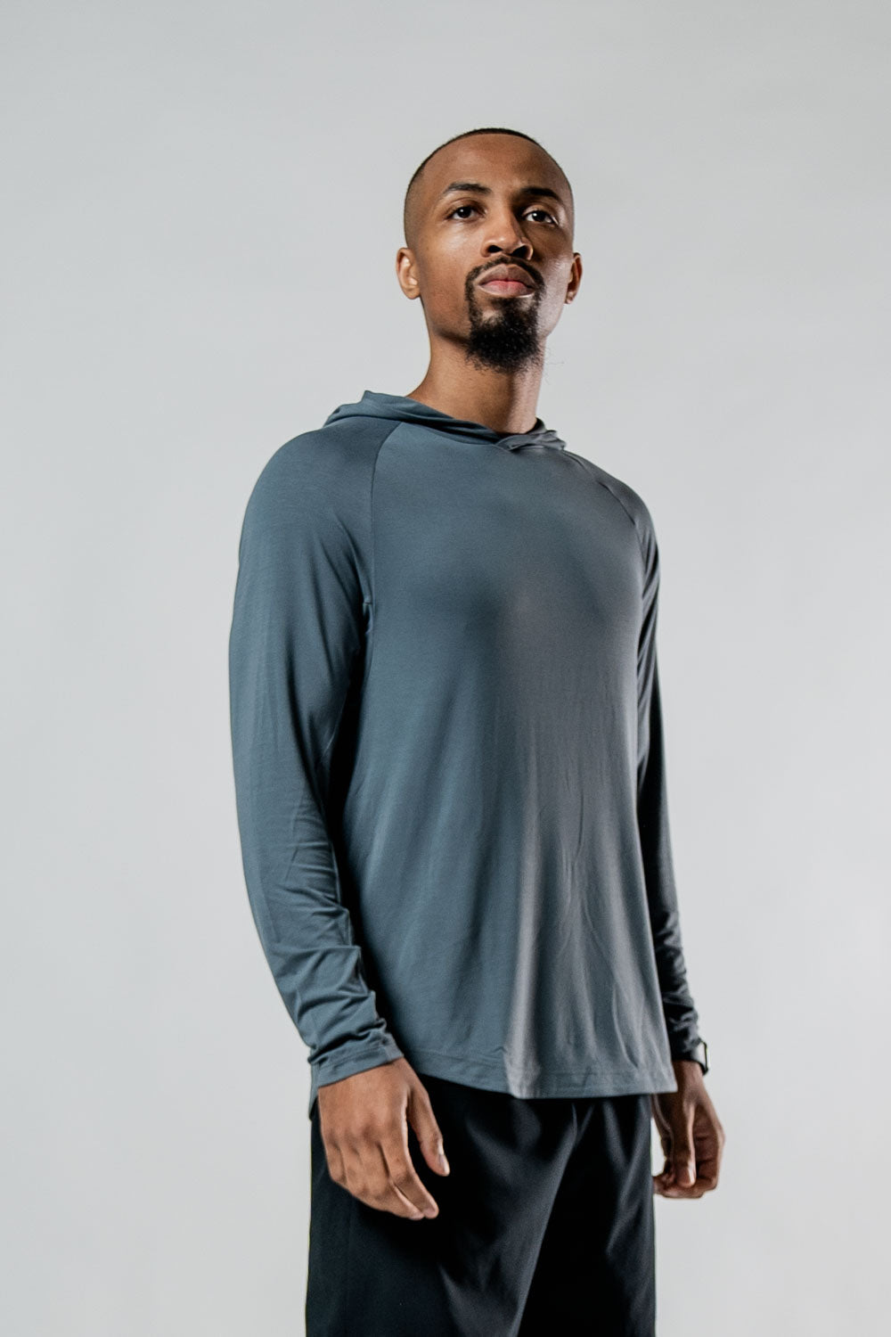 Terra Element - Men's Lightweight Hooded Shirt, Ash Gray