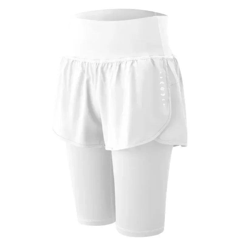 Pantalón corto deportivo DRUR para mujer, cintura elástica - Yoga, running y entrenamiento de verano