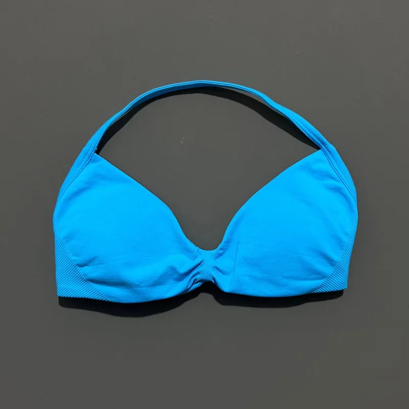 Sujetador deportivo HISTELLO Impact para mujer, sujeción alta, tirantes finos y cuello halter - Gimnasio y yoga