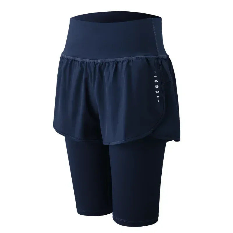 Pantalón corto deportivo DRUR para mujer, cintura elástica - Yoga, running y entrenamiento de verano