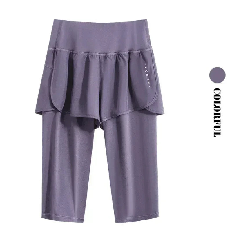 Pantalón corto deportivo DRUR para mujer, cintura elástica - Yoga, running y entrenamiento de verano
