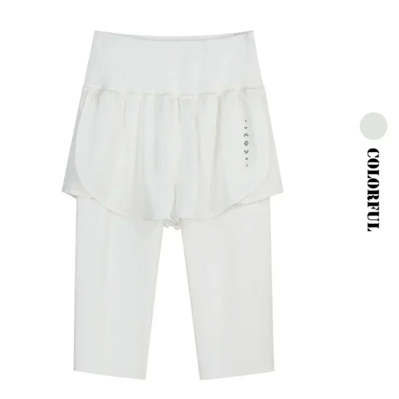 Pantalón corto deportivo DRUR para mujer, cintura elástica - Yoga, running y entrenamiento de verano