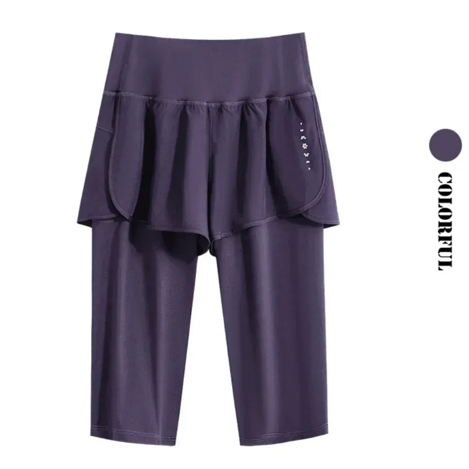Pantalón corto deportivo DRUR para mujer, cintura elástica - Yoga, running y entrenamiento de verano