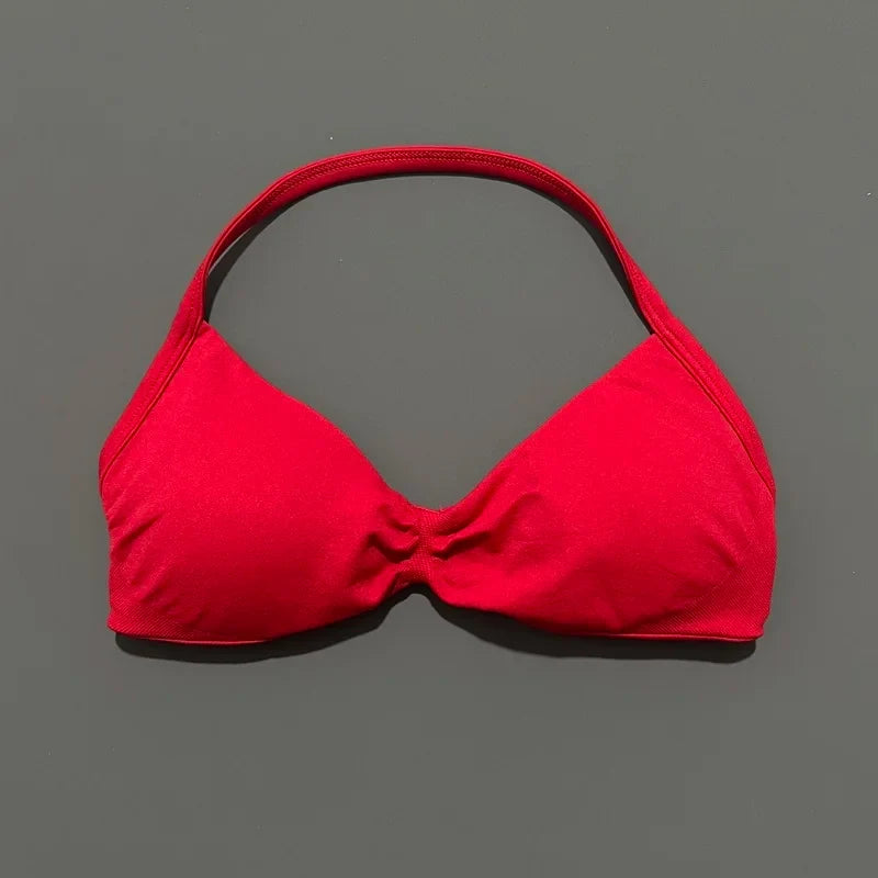 Sujetador deportivo HISTELLO Impact para mujer, sujeción alta, tirantes finos y cuello halter - Gimnasio y yoga