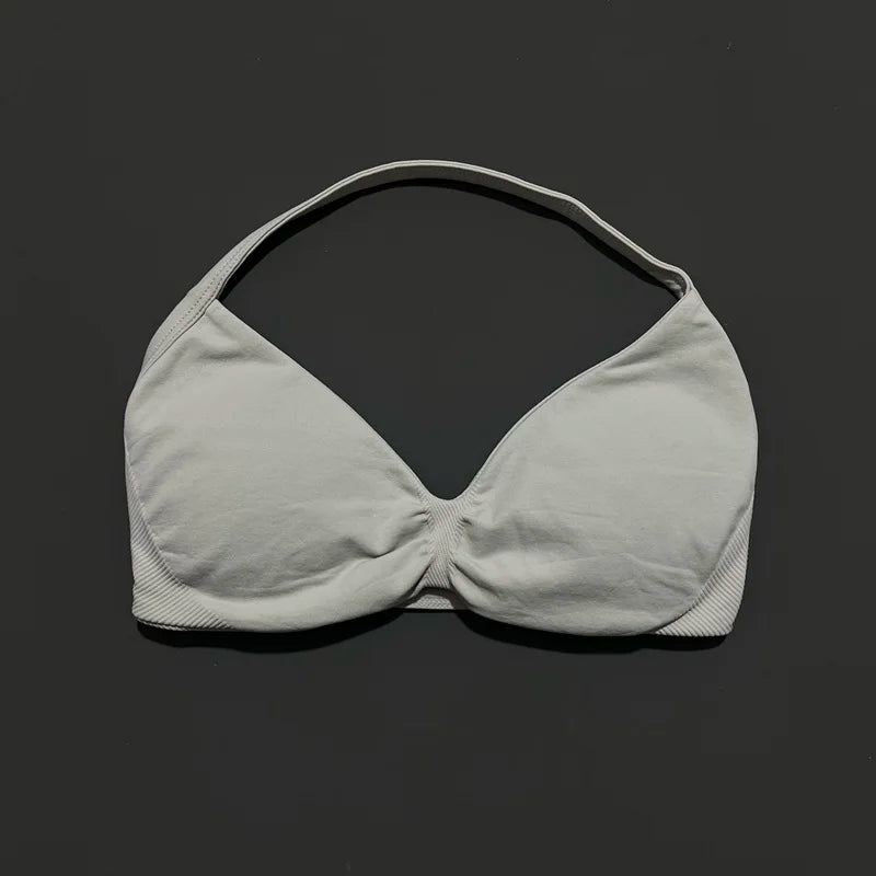 Sujetador deportivo HISTELLO Impact para mujer, sujeción alta, tirantes finos y cuello halter - Gimnasio y yoga
