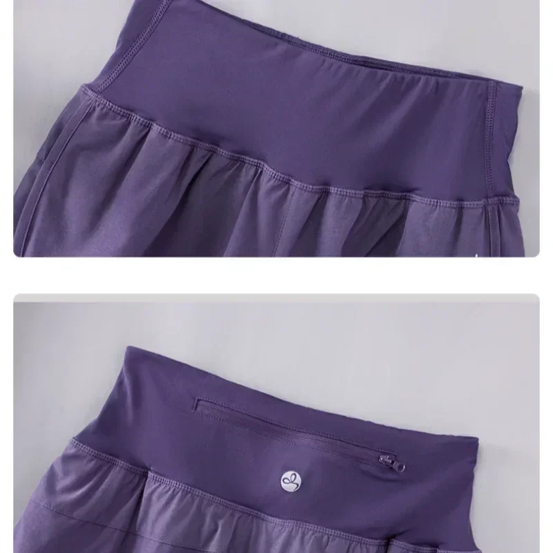 Pantalón corto deportivo DRUR para mujer, cintura elástica - Yoga, running y entrenamiento de verano