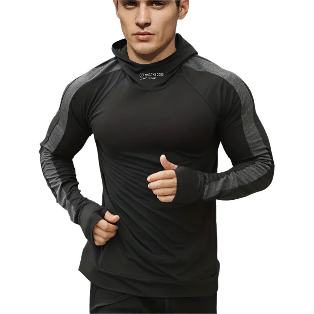 Men's Breathable Compression Hoodie - Running and Training