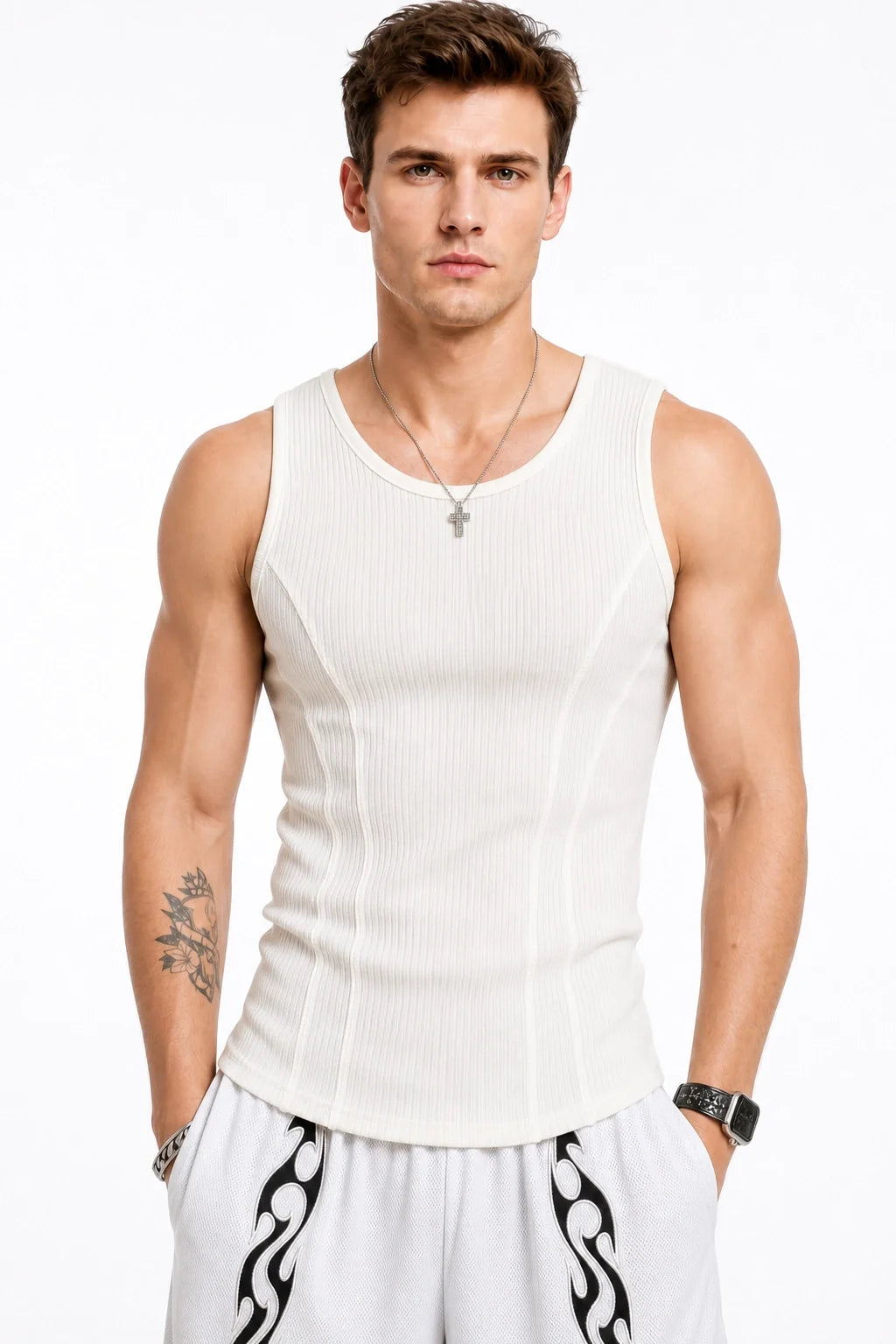 Men's Ribbed Muscle Tank - Stretch Slim Fit