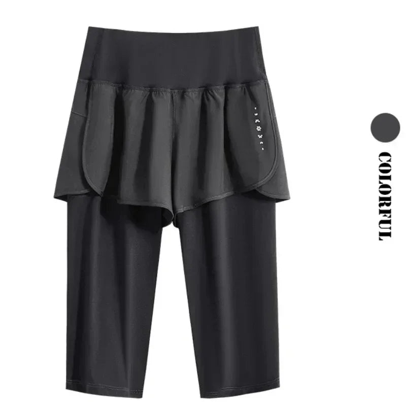 Pantalón corto deportivo DRUR para mujer, cintura elástica - Yoga, running y entrenamiento de verano