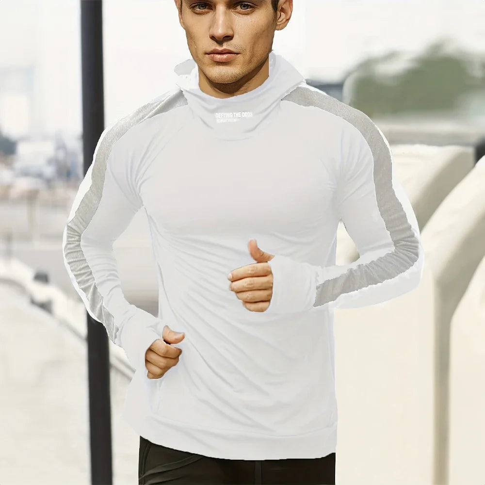 Men's Breathable Compression Hoodie - Running and Training