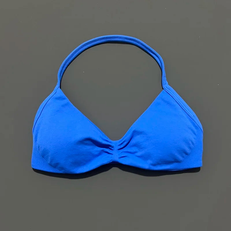 Sujetador deportivo HISTELLO Impact para mujer, sujeción alta, tirantes finos y cuello halter - Gimnasio y yoga