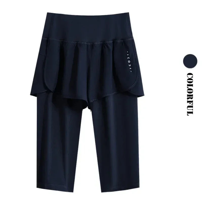 Pantalón corto deportivo DRUR para mujer, cintura elástica - Yoga, running y entrenamiento de verano