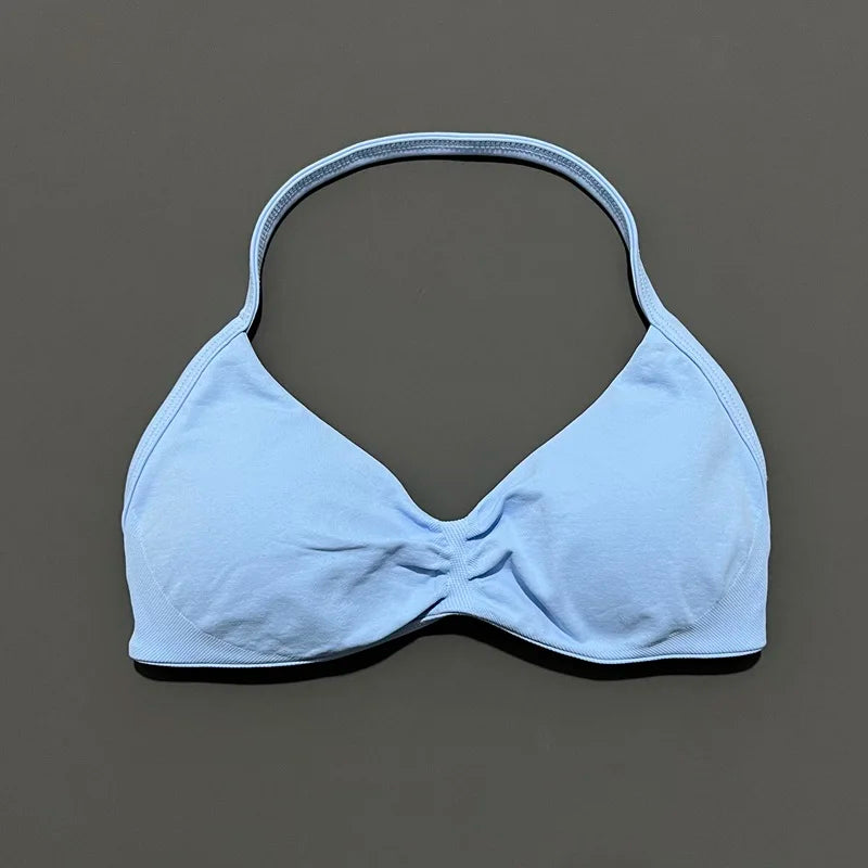 Sujetador deportivo HISTELLO Impact para mujer, sujeción alta, tirantes finos y cuello halter - Gimnasio y yoga