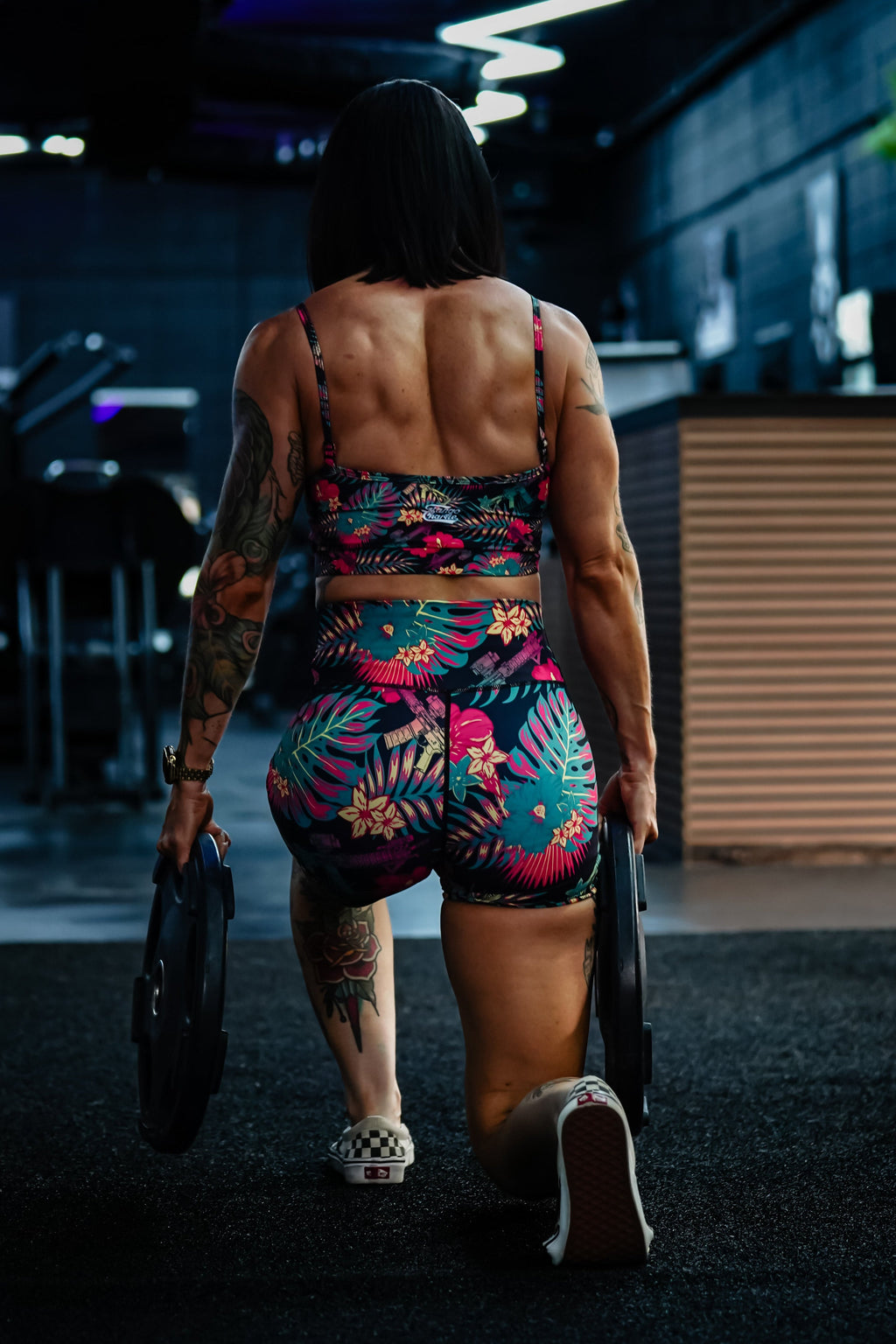 Tropical Assassin - Women's High-Waisted Compression Training Shorts