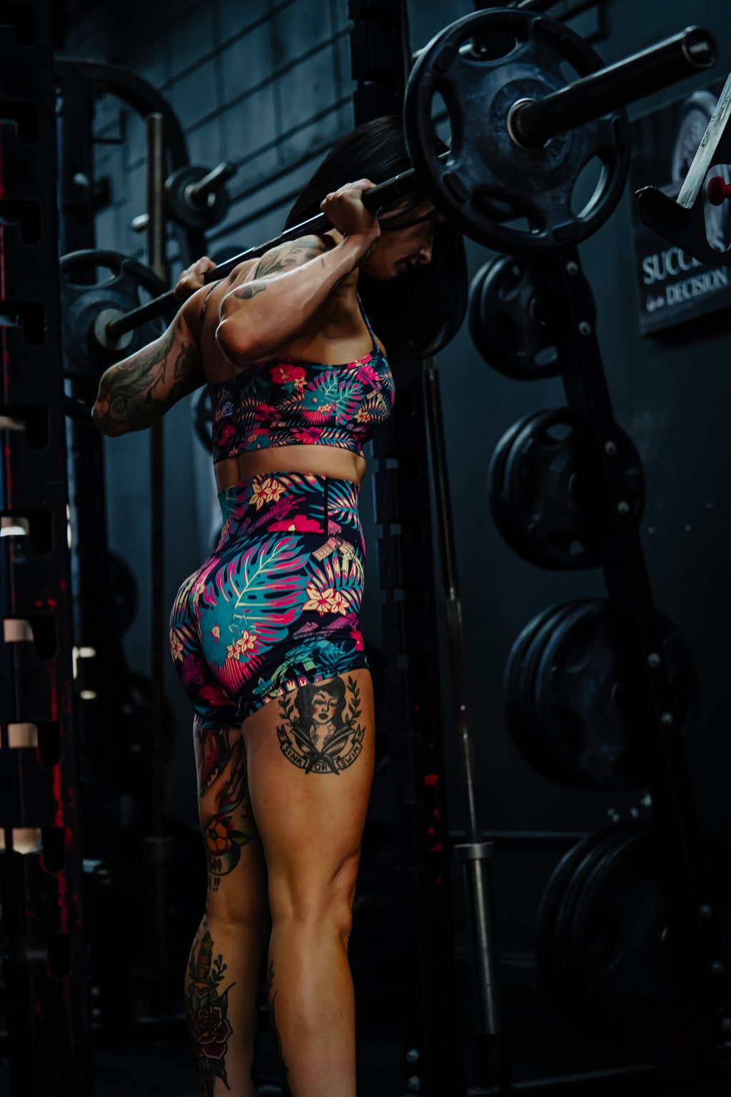 Tropical Assassin - Women's High-Waisted Compression Training Shorts