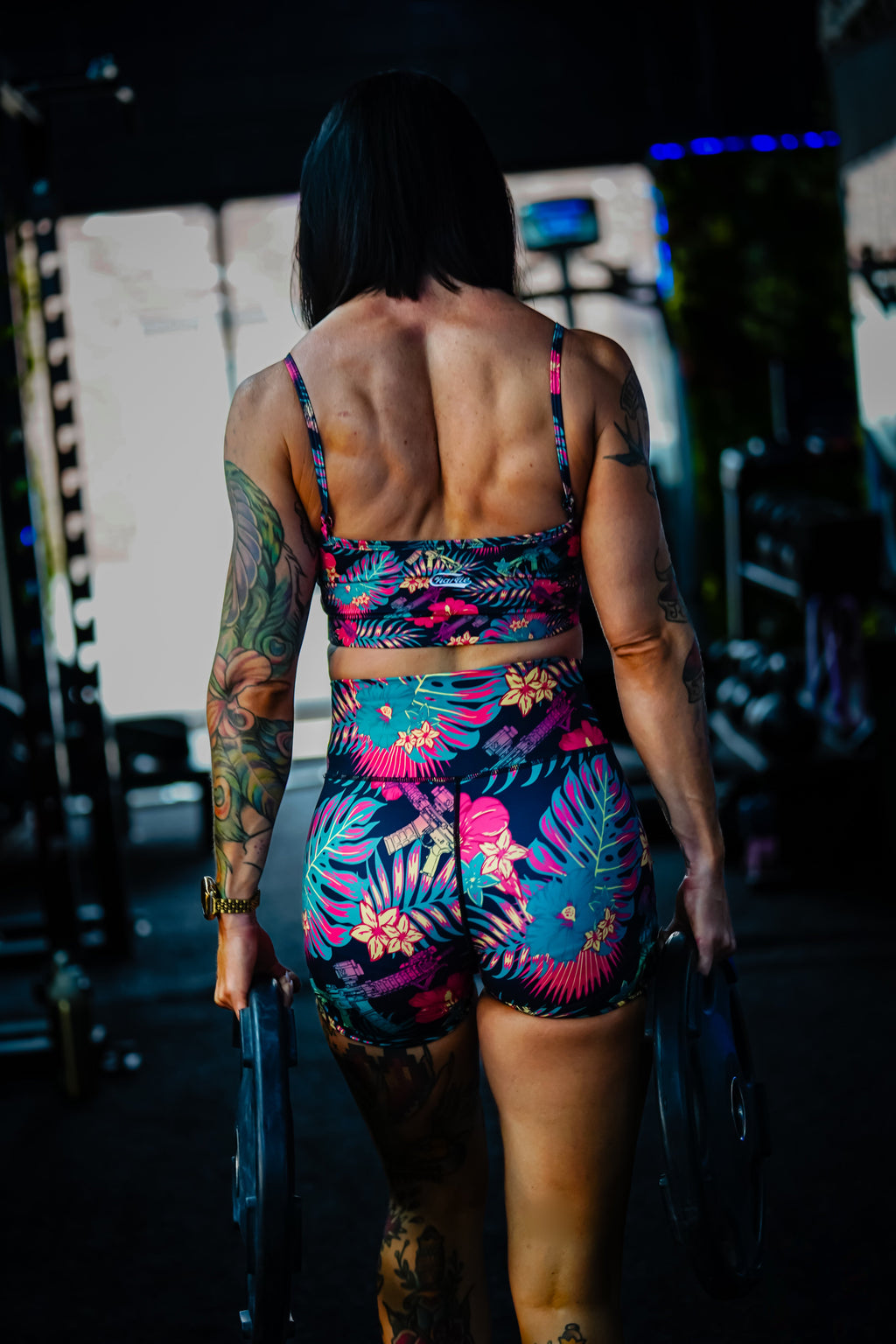 Tropical Assassin - Women's High-Waisted Compression Training Shorts