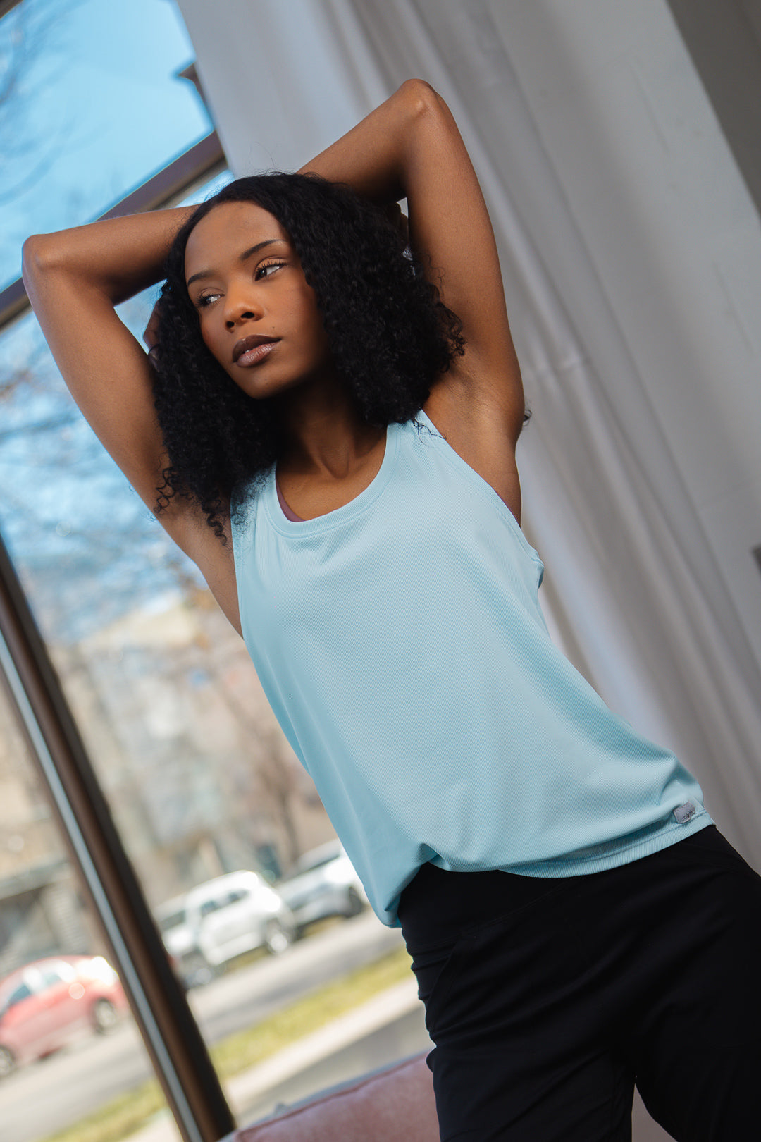 Top de tirantes de canalé Always Worthy para mujer