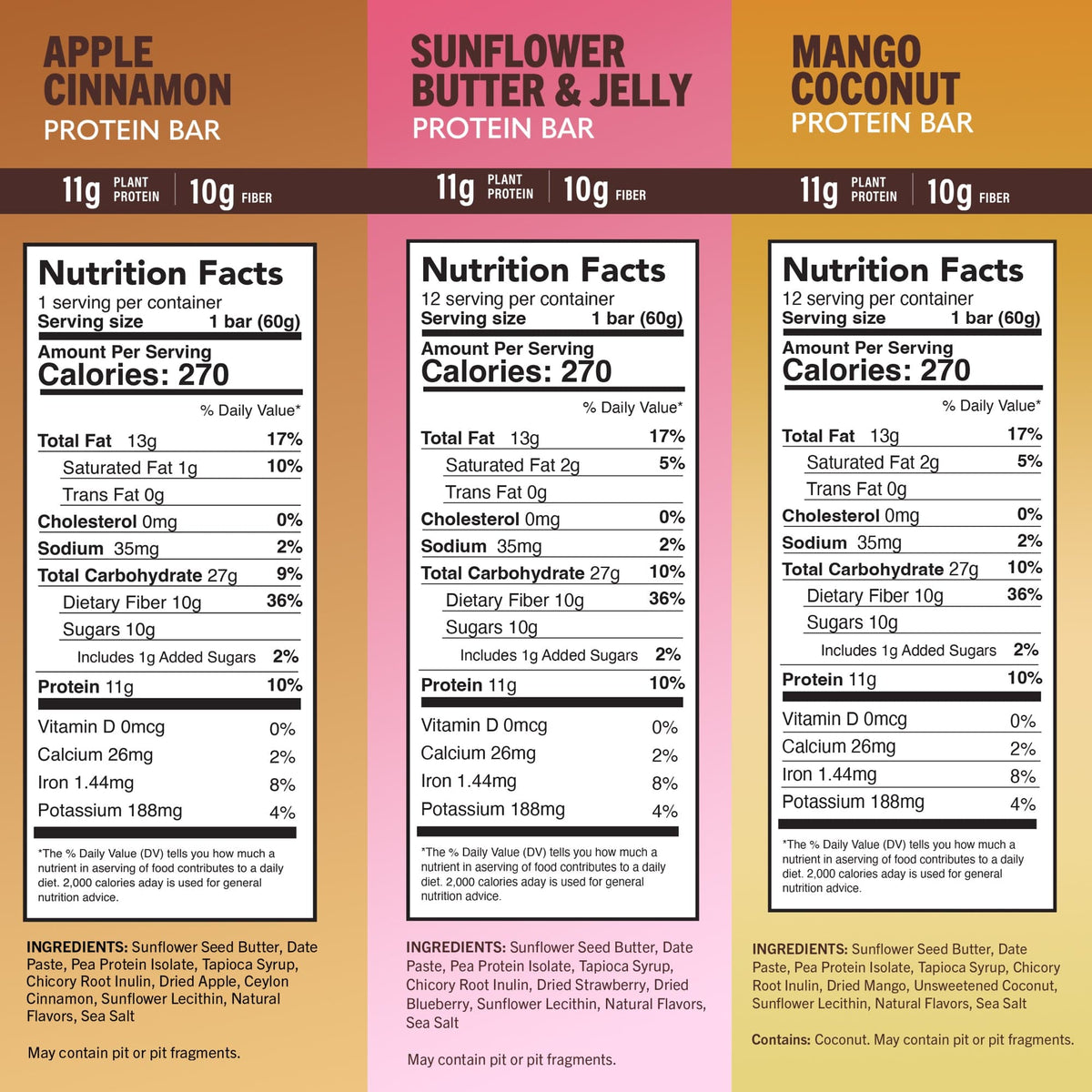 Plant-Based Protein Bars - 12-Bar Variety Pack