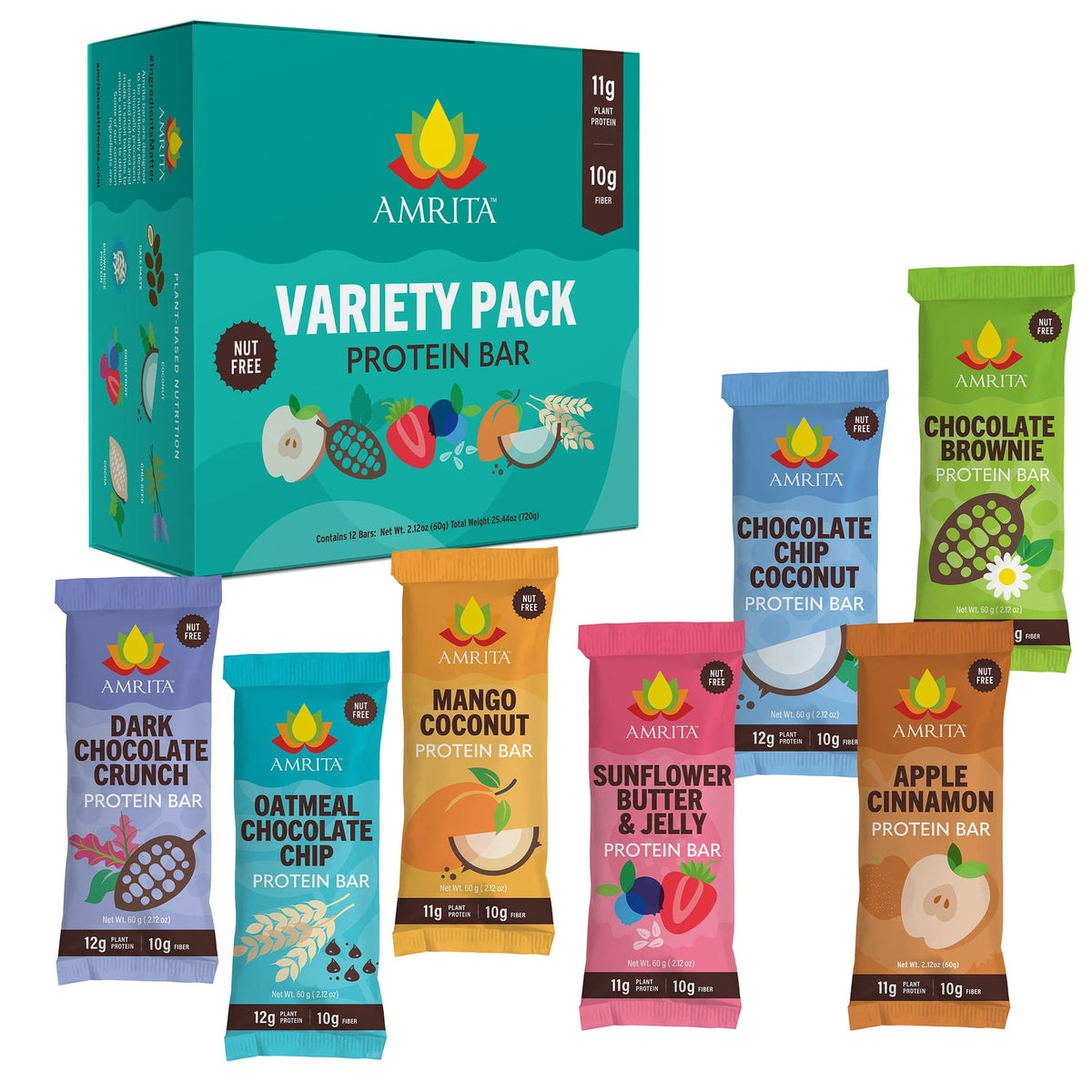 Plant-Based Protein Bars - 12-Bar Variety Pack