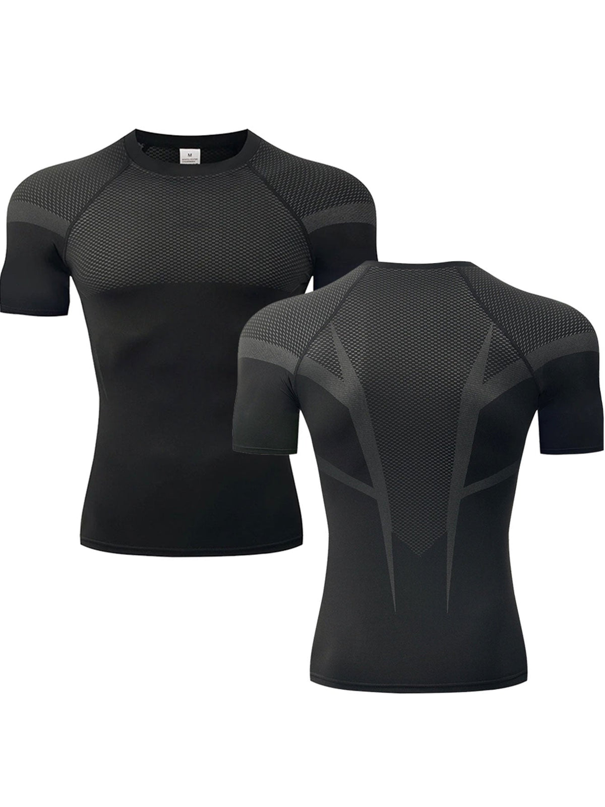 Men's Short-Sleeve Compression T-Shirt with Mesh Panels