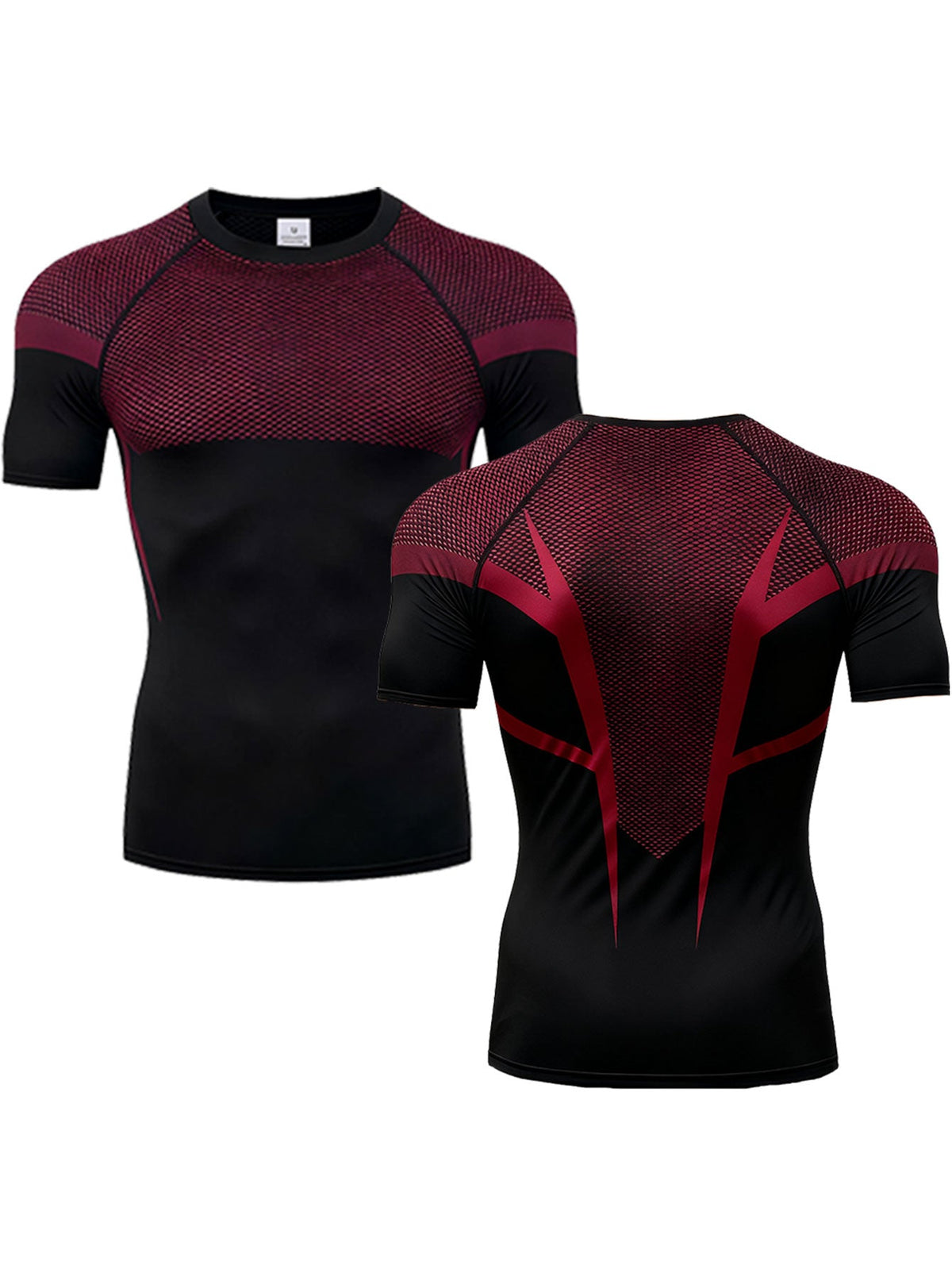 Men's Short-Sleeve Compression T-Shirt with Mesh Panels