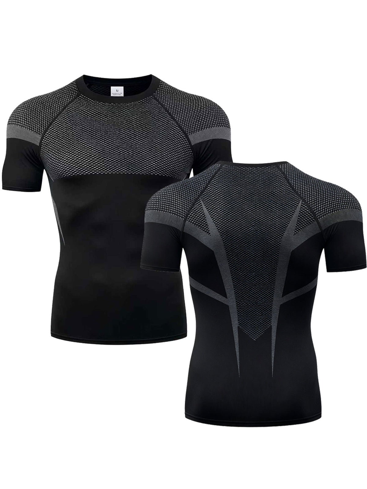 Men's Short-Sleeve Compression T-Shirt with Mesh Panels