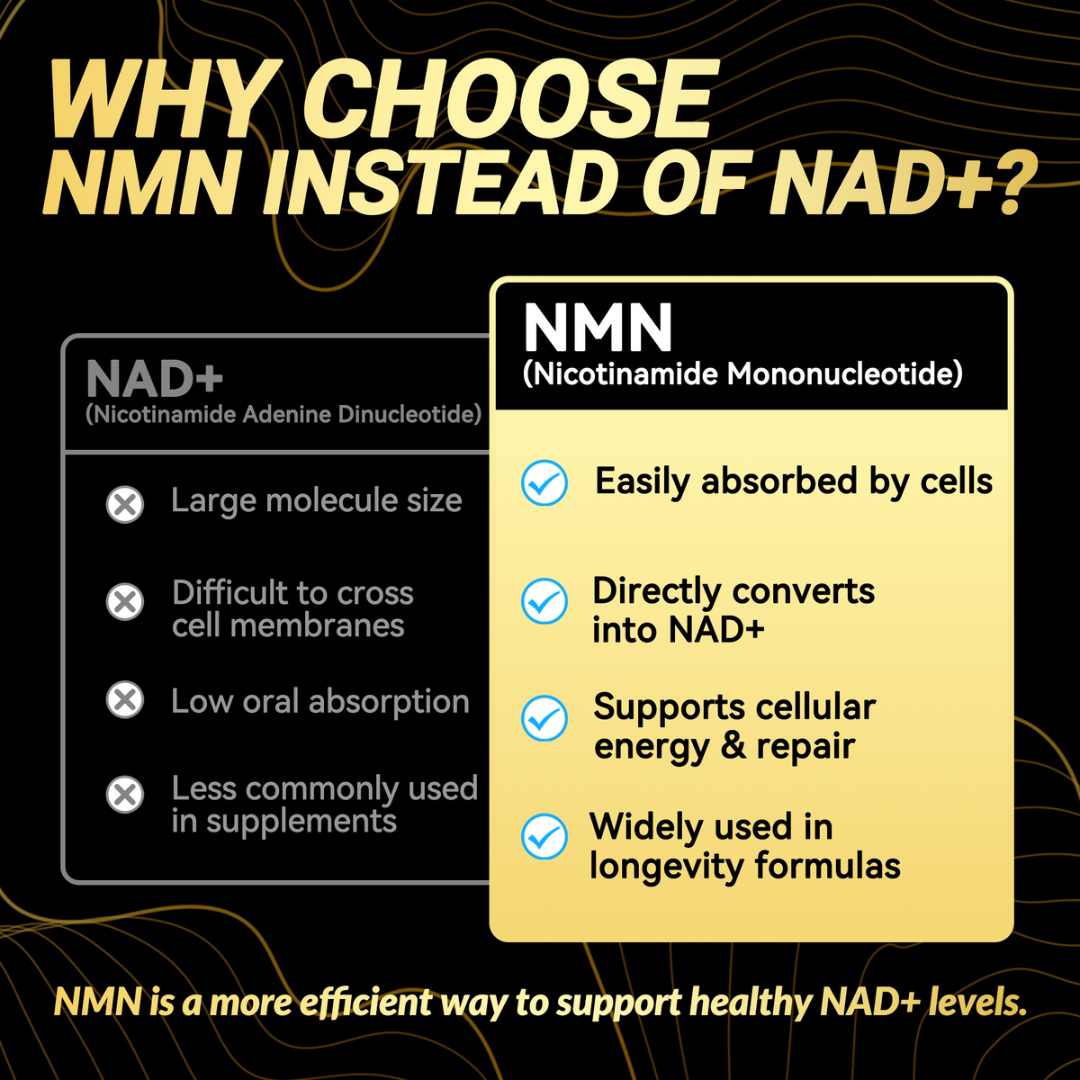 NMN 500mg – 99.9% Pure NMN Supplement, Boost NAD+ Levels, Cellular Energy & Healthy Aging Support, 60 Capsules, Third-Party Tested, NSF cGMP, Made in USA