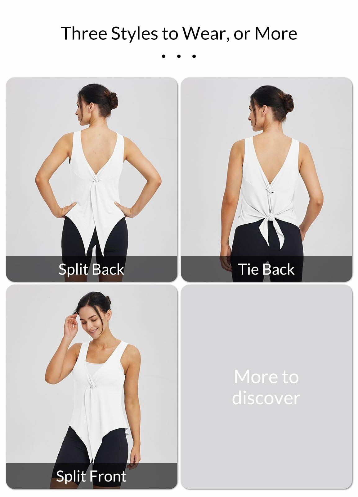 Top de entrenamiento y yoga sin mangas baleaf para mujer - Blanco, talla L