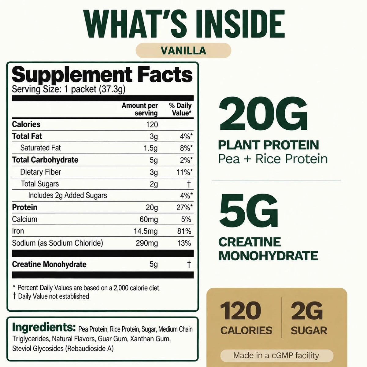 Proteína vegana + creatina 2 en 1 - Sobres individuales