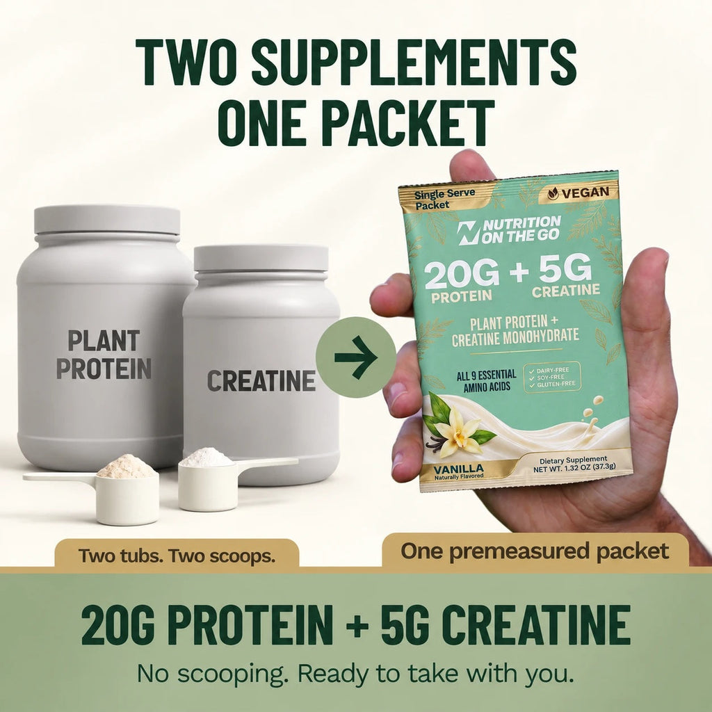 Proteína vegana + creatina 2 en 1 - Sobres individuales